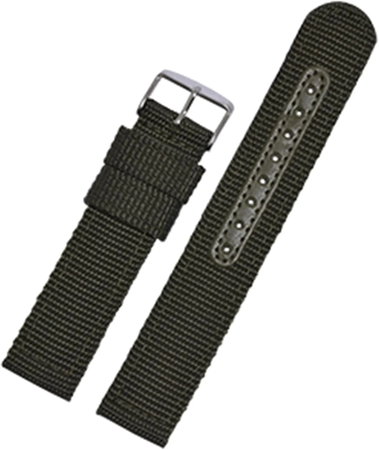 Nylon Watch Strap Breathable Woven Nylon Watch Band Strap Mesh 18 20 22 24Mm Women Men Watchbands Sports Black Blue Brown Army Green Strap (24 mm Army Green)