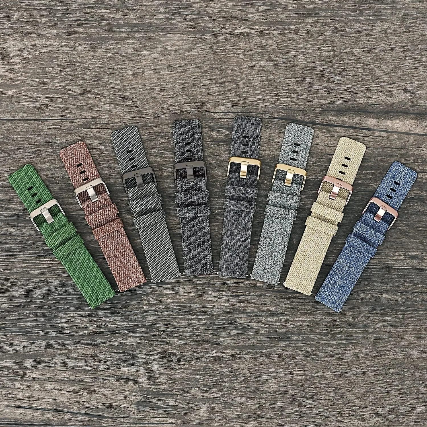 Nylon Watch Strap Nylon Watch Band 18Mm 20Mm 22Mm 24Mm Quick Release Canvas Watch Straps Watchbands Sports Strap /22Mm/Black White-B (22 mm Army Green)
