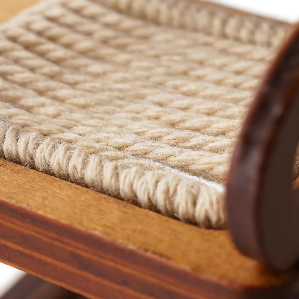 Odoria 1/12 Miniature Wooden Rocking Chairs for Crafts 2Pcs Mini Christmas Wood Chair Miniatures Dollhouse Furniture Accessories Doll House Accessory, White and Brown