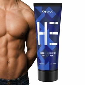Onyx HE Tanning Bed Lotion for Men - Indoor Tanning Lotion Accelerator & Bronzer, Quick & Dark Tan, Men's Tanning Lotion with Skin Firming, Muscle Bronzing Complex & Moisturizing Formula
