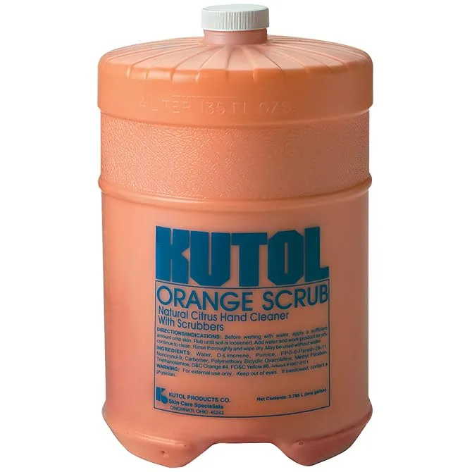 Orange Scrub Hand Cleaner - Heavy-Duty Citrus-Based Formula with Natural Scrubbers & Mineral Oil Solvent - Removes Grease, Ink, Paint, Tar & More, 128 oz Deluxe Refill Gallon (Pack of 3)