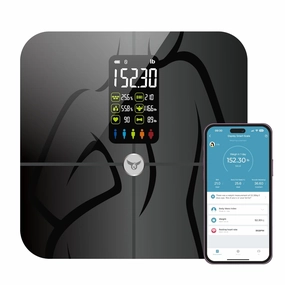 Osprey Smart Scale for Body Weight and Fat, Bathroom Scales 18 Body Composition Analyzer Sync to APP, 4'7" Digital Display,High Accurate Body Scale for BMI,Heart Rate,Muscle Rate,400lbs (Black)