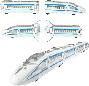 OTONOPI Toy Train Set Die-cast Bullet Train Magnetic Railway High Speed Harmony Train Subway City Train Set Locomotives Pull Back Toy for Kids Age 3  Home Decoration Pack of 4pcs
