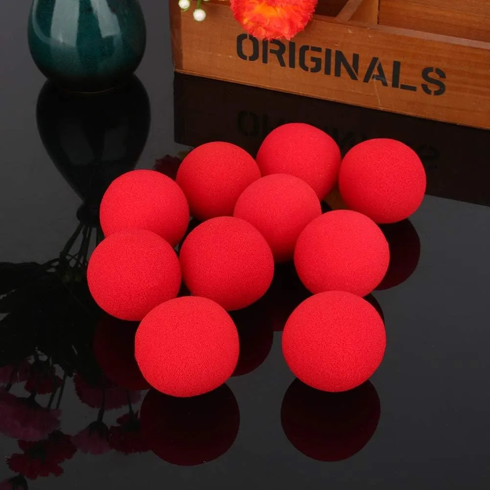Oumefar Magic Ball Set Magic Soft Red Sponge Ball Small Magical Ball Trick Props Bouncy Balls Soft EVA Sponge Ball Comedy Trick Props Home magic trick sponge balls 3" super soft