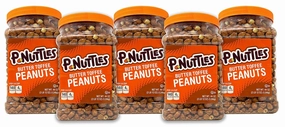 P-Nuttles Butter Toffee Covered Peanuts, Toffee Peanuts, 44 Ounce Jar Made in the USA, Kosher, Peanuts Sweet, Party Snack, Nuts Gift, Peanuts Bulk, Sweet Salty Snack – Pack of 5