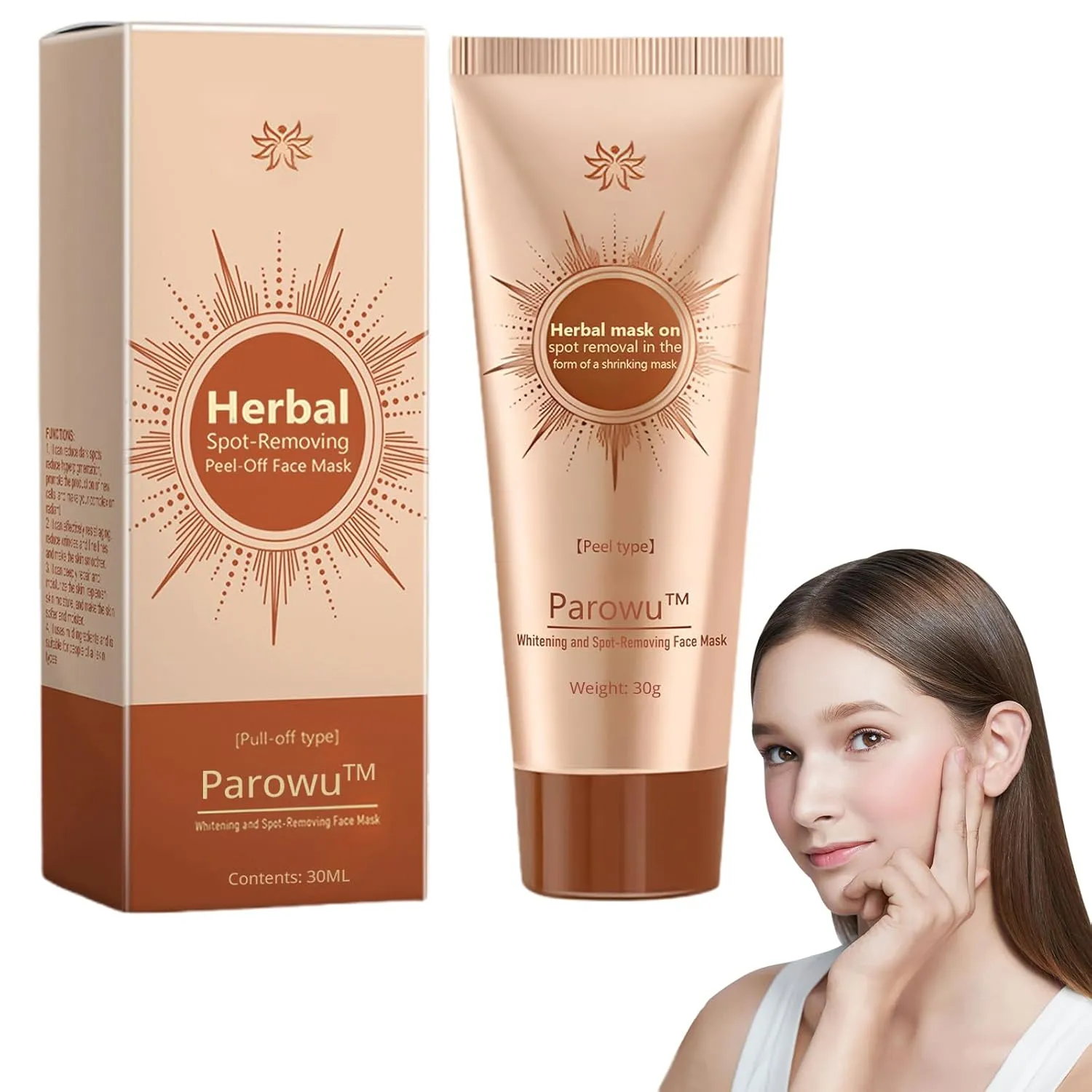 Parowu Spot-Removing Face Mask, Honey Peel Off Face Mask, Parowu Herbal Spots Peel-Off Facial Mask, Natural Herbal Ingredients for All Skin Types (1 Bottle)