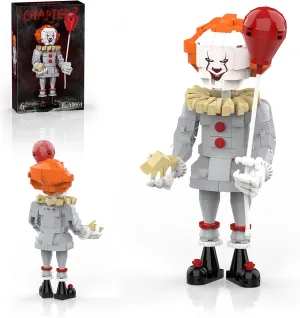 Pennywise Clown Building Set, Horror IT Movie Merchandise Figure Building Kit, Creative Halloween Collectible Birthday Gift for Kids Teens Adults (299Pcs)