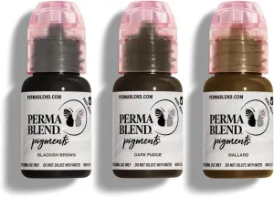Perma Blend Cool Eyebrow Mini Set - Vegan PMU Tattoo Ink for Brows & Eyeliner - Microbalding Supplies for Permanent Makeup - Cool-Toned Pigment Kit for Cosmetic Tattoo Artists