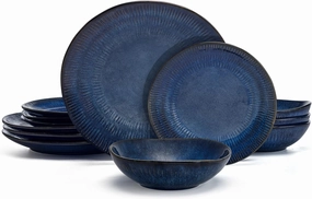 Pfaltzgraff Racheal 12 Piece Dinnerware Set, Service for 4, Blue