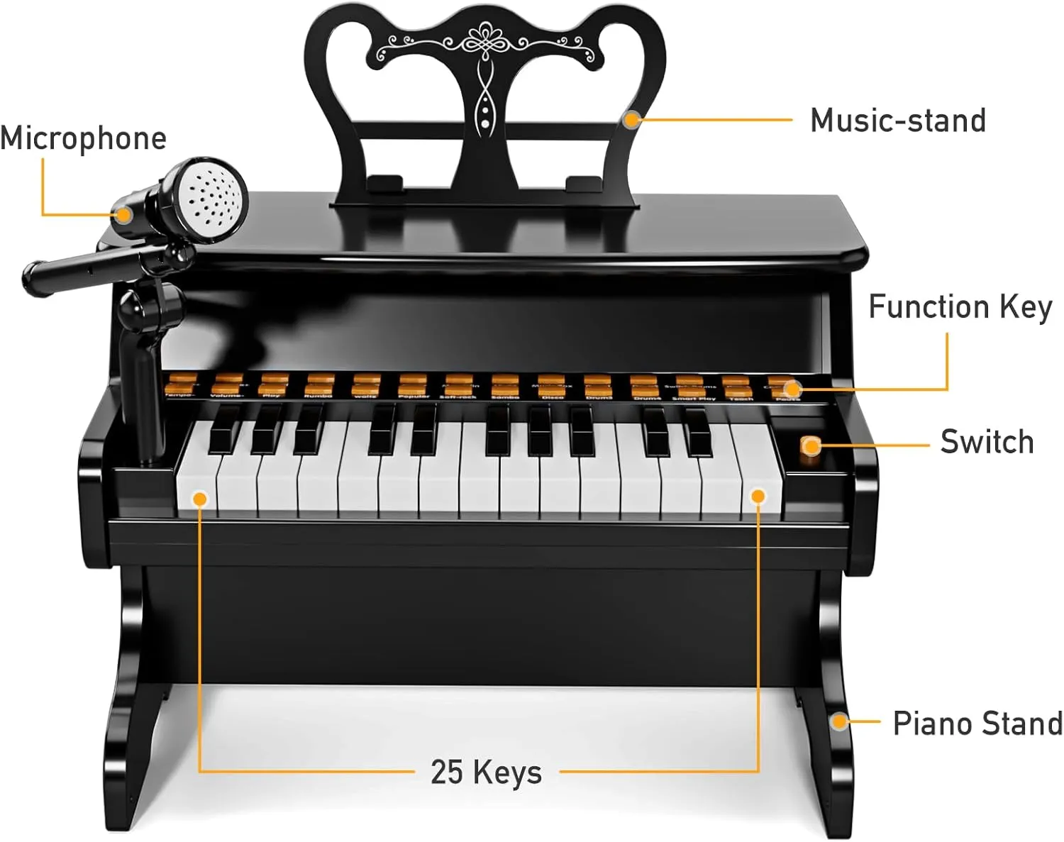 Piano for Kids - 3D High-Fidelity Sound Effects Professional Musical Keyboard Piano Instrument Toys for 3 5 7 9 Years Old Beginners Educational Instruments Birthday Gift