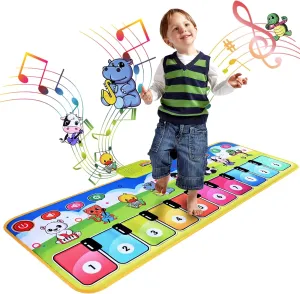 Piano Mat Toy for Toddlers with 28 Music Sounds, Baby Sensory Educational Dancing Keyboard Mat Electronic Music Touch Playmat Xmas Toddler Toys for 1 2 3 4 5 Year Old Gift