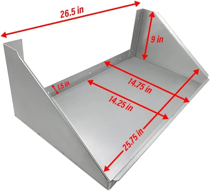 Pit Posse 540 Tool Box Storage Holder Tray Shelf Aluminum Cabinet - Made in USA - Enclosed Cargo Race Trailer Shop Garage Accessory for Toolboxes (Silver)