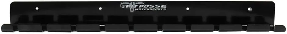 Pit Posse PP3118BK Air Tool Pneumatic Rack Holder Organizer for Enclosed Trailer Garage Shop - Made in USA - Holds up to 10 Air Tools - Aluminum Tool Storage (Black)