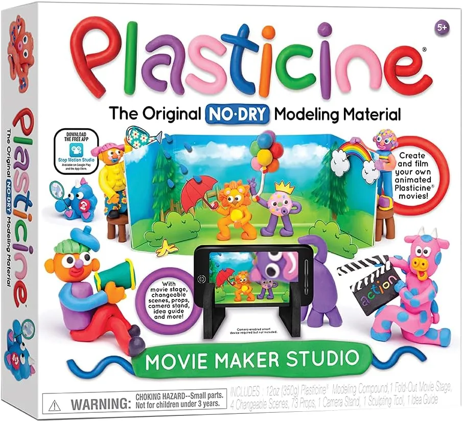 Plasticine Movie Maker Studio — No-Dry Modeling Material — Creative Kit — Ages 5 