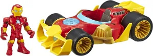 Playskool Heroes Marvel Super Hero Adventures Iron Man Speedster, 5-Inch Figure and Vehicle Set, Collectible Toys for Kids Ages 3 and Up
