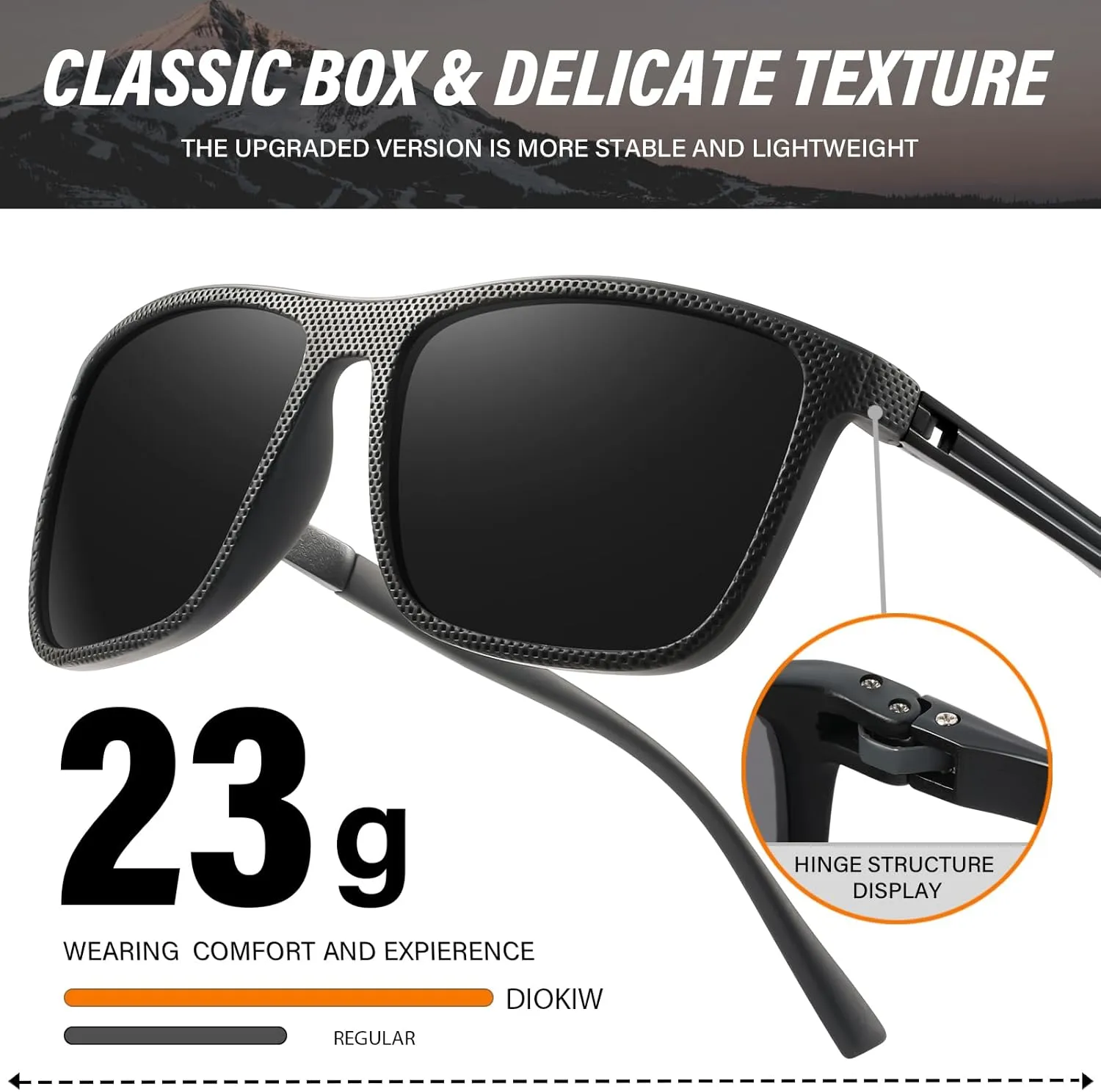 Polarized Sunglasses for Men Classic Lightweight Driving Fishing Golf Sun Glasses UV Protection Goggles