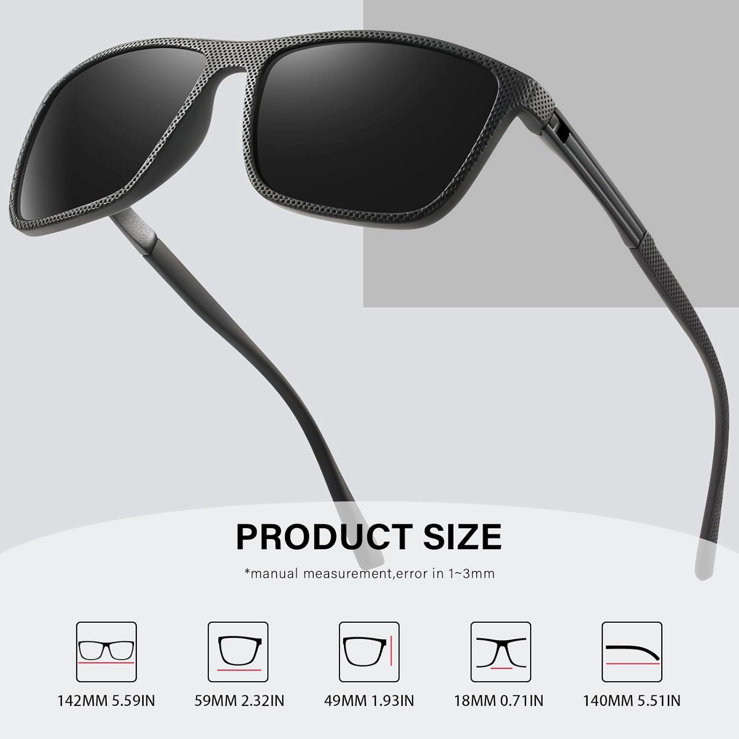 Polarized Sunglasses for Men Classic Lightweight Driving Fishing Golf Sun Glasses UV Protection Goggles