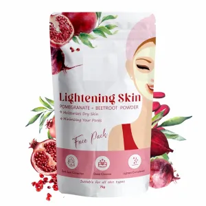 Pomegranate   Beetroot Face Pack Powder For Brighter Skin Tone | Helps In Anti – Ageing & Natural Pink Blush | Natural Face Pack For Women/Men - Safe For All Skin Type – 75gm