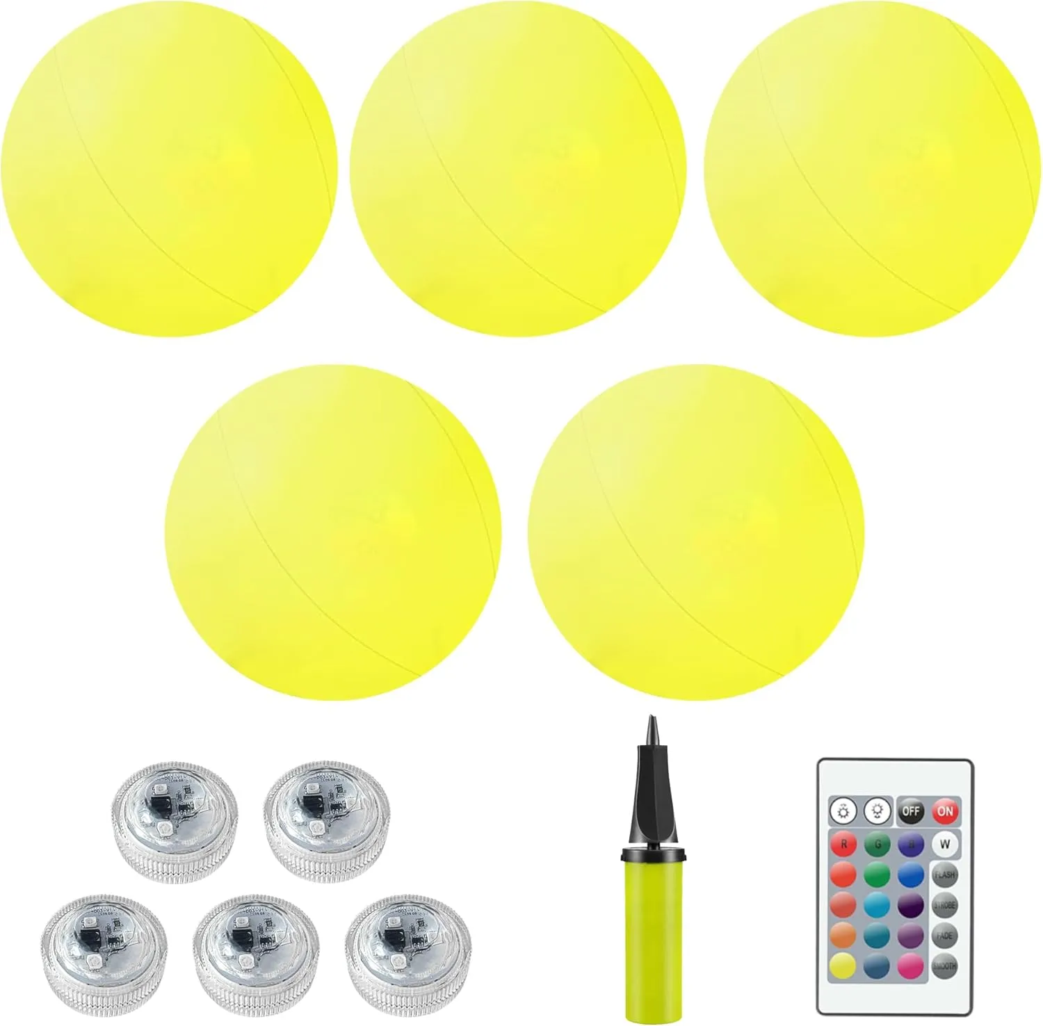 Pool Toys,LED Beach Ball with Remote Control,12" Inflatable Beach Balls with 16 Colors Lights and 4 Light Modes.