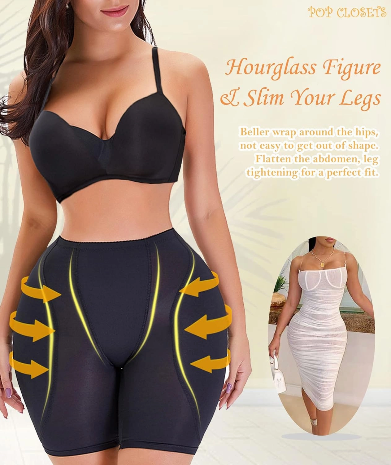 POP CLOSETS Hip Dip Pads for Women Hip Padded Underwear Butt Lifter Pad Panties Butt Enhancer Booty Lifter Shapewear