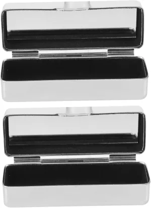 Portable Makeup Organizer Set 2pcs Square Lipstick Box with Mirror Lipstick Storage Case
