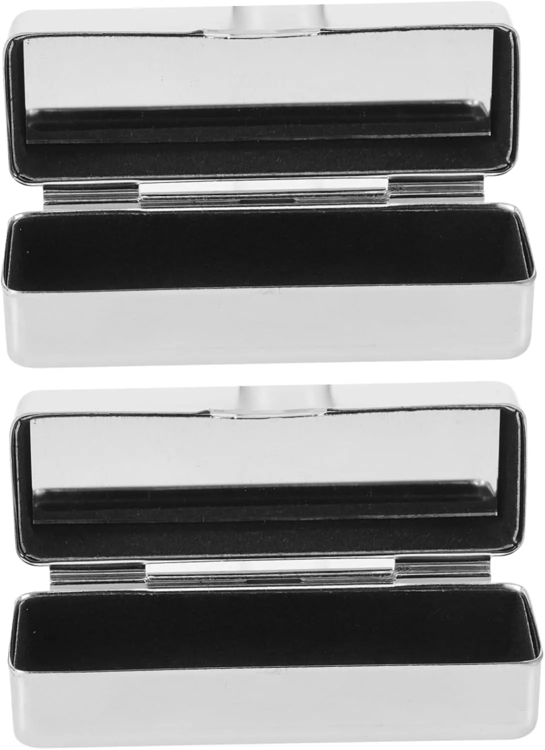 Portable Makeup Organizer Set 2pcs Square Lipstick Box with Mirror Lipstick Storage Case