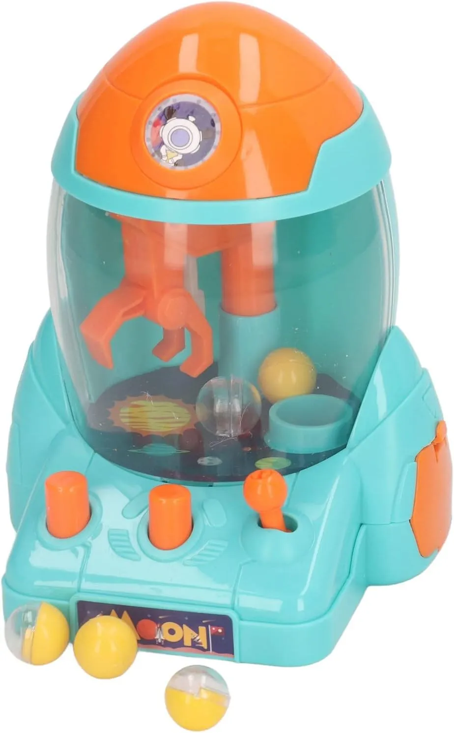 Portable Mini Space Rocket Claw Machine for Children, Colorful Tabletop Game Machine for Kids Interactive Play