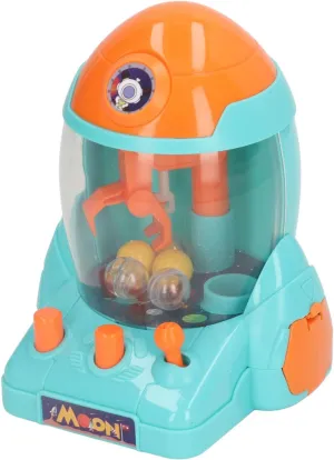Portable Mini Space Rocket Claw Machine for Children, Colorful Tabletop Game Machine for Kids Interactive Play