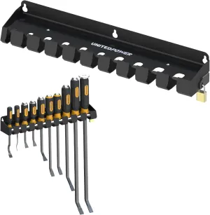 Pry Bar Holder, Lockable Wall Mount Storage Rack Organizer for Workshop, Shed, Garage, Home, Stores up to 10 13 Tools or Extensions