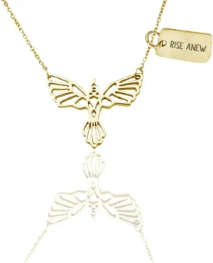 quan jewelry Phoenix Pendant Women Necklace, Bird Charm with Motivational Quote Card,Gift for Mom, Sister - Handmade