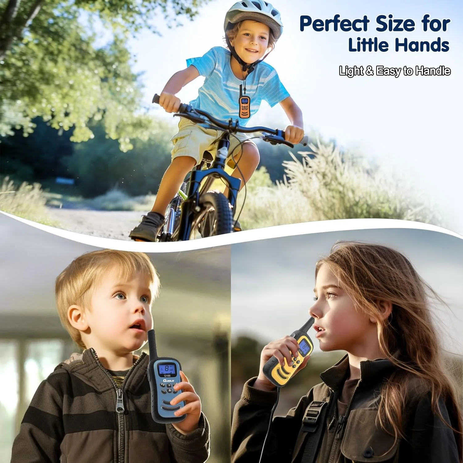 Quolix Walkie Talkies for Kids Rechargeable, Toys for Age 5-13 Girls LED Flashlight, VOX, Easy to Use Kids Walkie Talkies Long Range for Christmas Birthday Gifts Indoor and Outdoor Toys