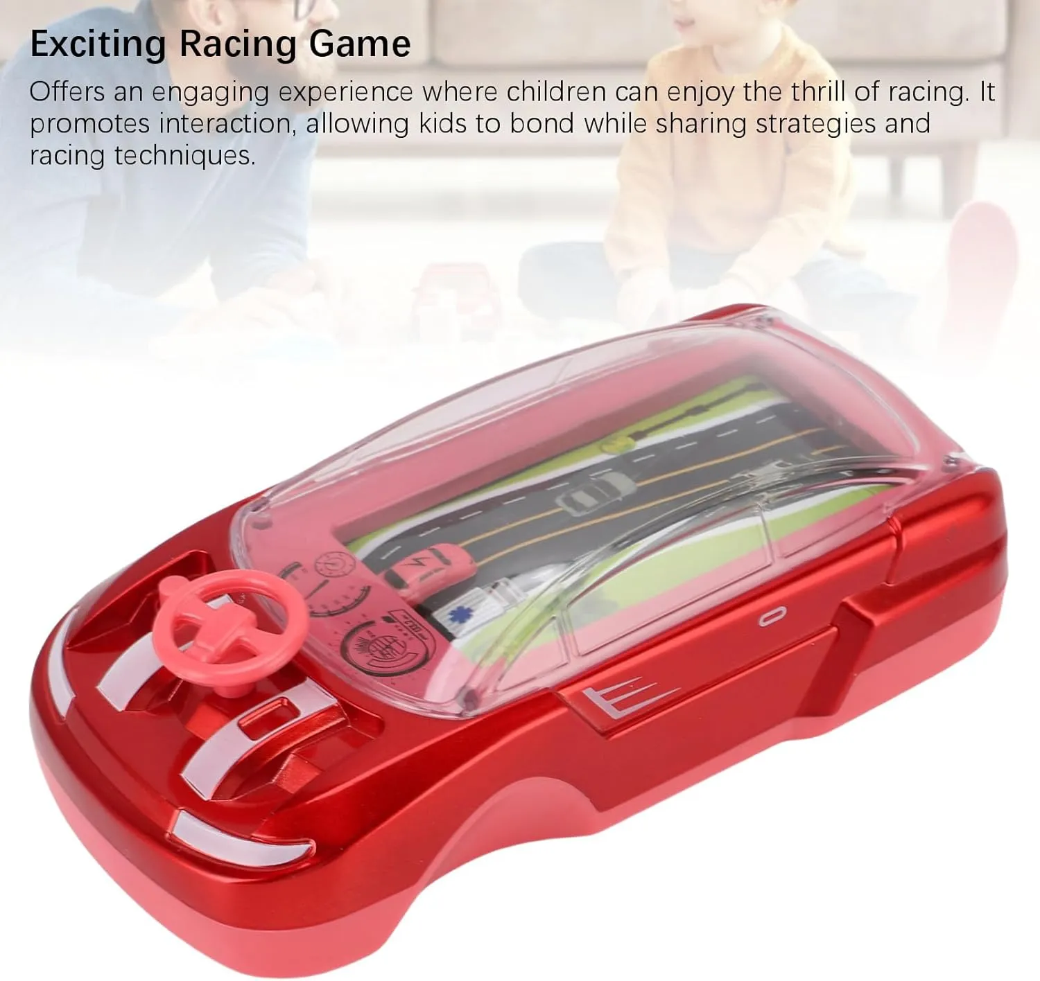 Racing Adventure Car Steering Wheel Toy Driving Games Racing Car Game Console Kids Parent Child Dual Player Mode Interaction Adventure Car Steering Wheel Toy For Kids (Red)