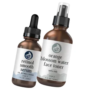 Radiant Skincare Duo: Retinol Face Serum & Orange Blossom Toner