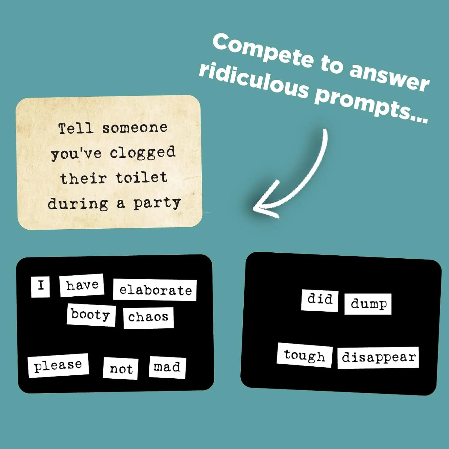 Ransom Notes - The Ridiculous Word Magnet Party Game, 3  Players