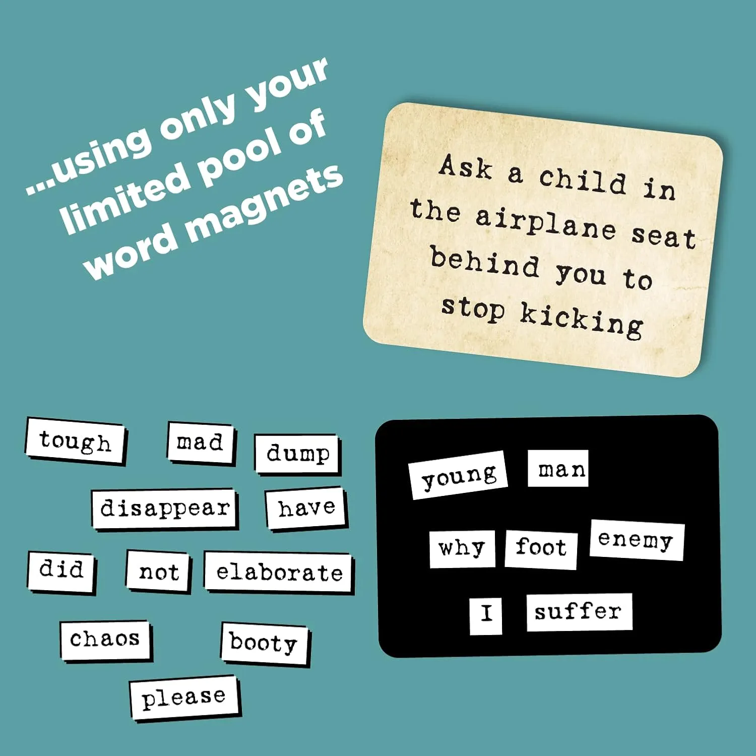Ransom Notes - The Ridiculous Word Magnet Party Game, 3  Players