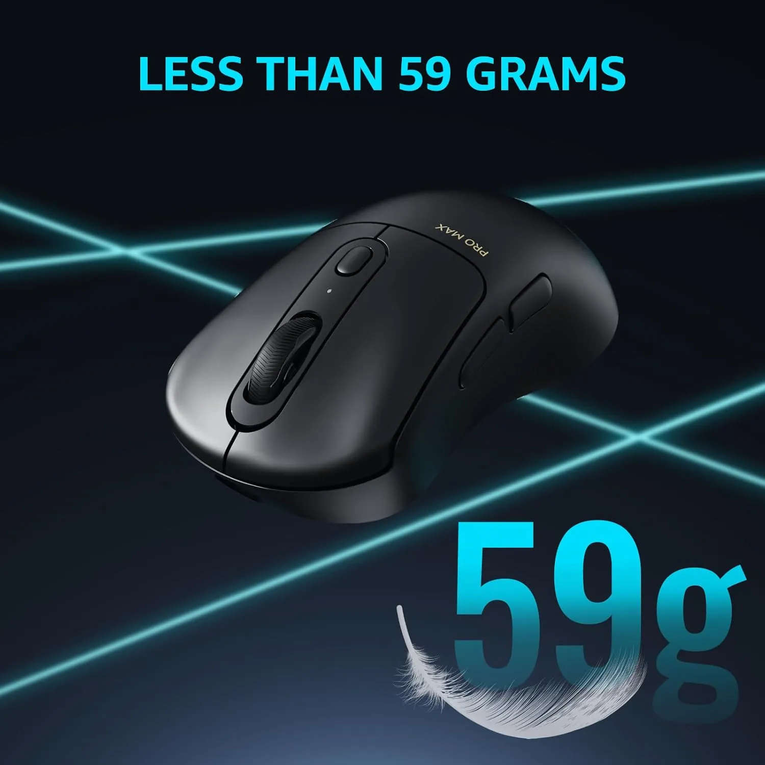 Rapoo VT3PRO MAX Wireless Gaming Mouse, 59g Superlight, 8KHz Polling, PAW 3950 Ultimate Optical Sensor, 30K Independent X/Y DPI, 1 8 Programmable Buttons, 200H Battery Life, Classic Shape, PC, Black