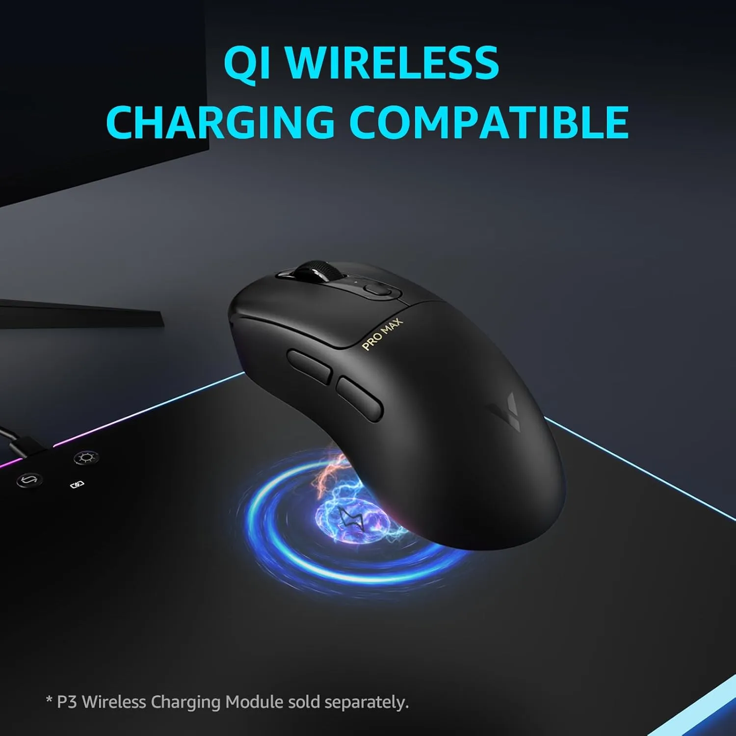 Rapoo VT3PRO MAX Wireless Gaming Mouse, 59g Superlight, 8KHz Polling, PAW 3950 Ultimate Optical Sensor, 30K Independent X/Y DPI, 1 8 Programmable Buttons, 200H Battery Life, Classic Shape, PC, Black