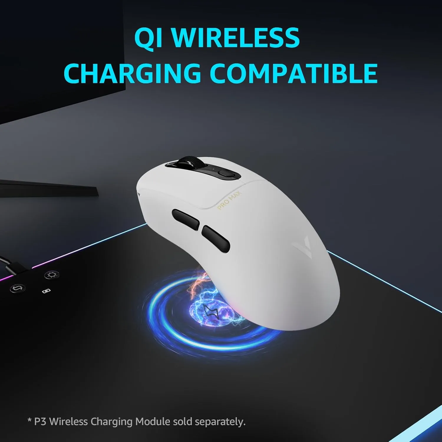 Rapoo VT3PRO MAX Wireless Gaming Mouse, 59g Superlight, 8KHz Polling, PAW 3950 Ultimate Optical Sensor, 30K Independent X/Y DPI, 1 8 Programmable Buttons, 200H Battery Life, Classic Shape, PC, White