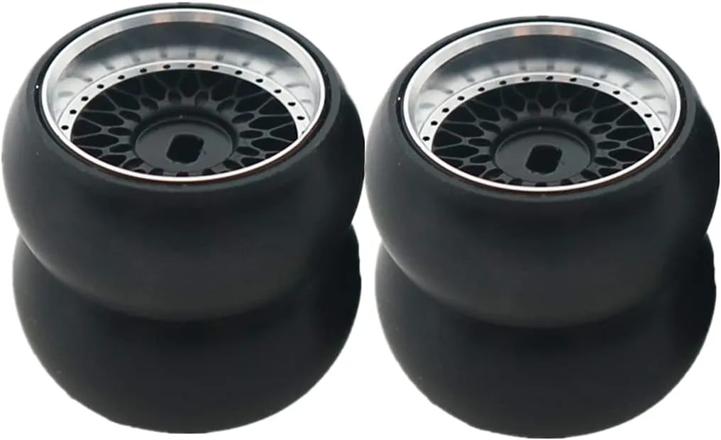 RC 1/28 Drift Wheels,Alloy RC Wheel Tires for 1/28 Wltoys K969 K989 P929 kyosho Rally Model car Upgraded Part 4pcs/Set(Black)