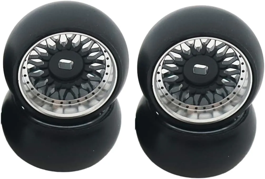 RC 1/28 Drift Wheels,Alloy RC Wheel Tires for 1/28 Wltoys K969 K989 P929 kyosho Rally Model car Upgraded Part 4pcs/Set(Black)