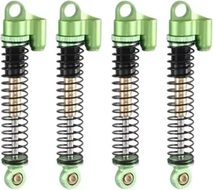 Rc Shock Absorber For Axial For SCX24 AX24 SCX2596G 1/24 4Pcs 53Mm Extended Metal Shock Absorber Damper RC Crawler Car Upgrade Parts Accessories Replacement(Green)