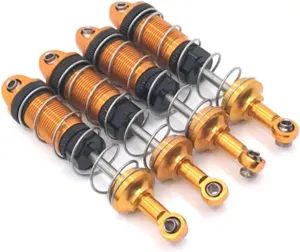 Rc Shock Absorber For Huangbo ZP1001 02 03 04 06 07 08 09 10 4pcs Metal Hydraulic Shock Absorber Remote Control Car Parts And Accessories Replacement Use(Yellow)