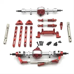 Rc Shock Absorber For MN For MN168 For MN82 LC79 For MN78 1/12 Metal Shock Absorber Front And Rear Assemblies Set For Fit Remote Control Car Parts Replacement(Red)
