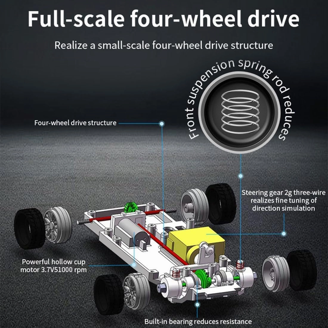 RC Drift Car - 1:43 Remote Control Car 2.4GHz Mini Drift Cars Racing High Speed Drift Car Model with LED Lights for RC Toys Gift (4305Silver, Gyro)