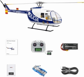RC Helicopter with GPS, FLYWING BO105 470 Size 2.4G 6CH Military RC Helicopter Model with H1 Flight Controller and Four Flight Modes, Adjustable Left-Right Handed Controls (RTF Version)