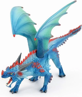 Realistic Snow Dragon Model Figure Toys, Blue Flying Dragon Figurines Collection Dinosaur Gifts Earth Fantastic Creatures