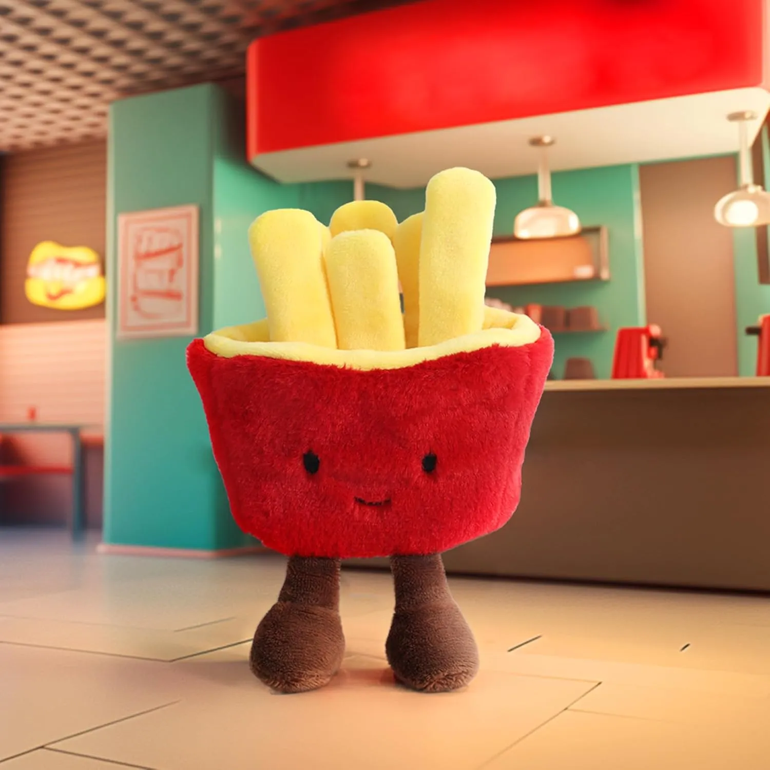 RECUR French Fries Stuffed Animals,Soft Food Plush Toy,Cute Plushie 6 Inches,Adorable Gift for All Ages