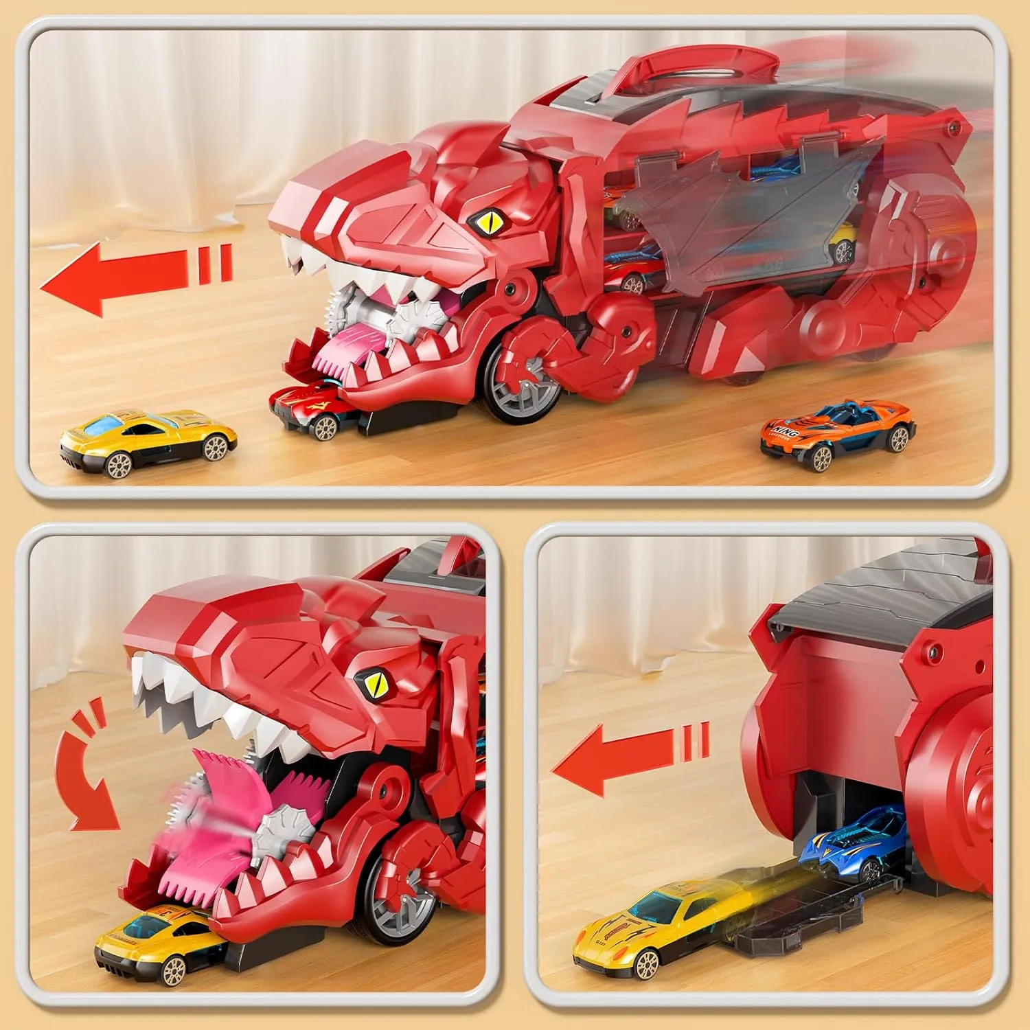 Red Dinosaur Truck Toys 7755
