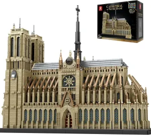 Reobrix Architecture Notre-Dame de Paris Building Set, 8868-Piece Large Notre-Dame Cathedral Display Model, Challenging Collectible Famous Landmark Series 66016 for Adults 14 