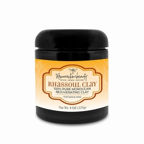 RESURRECTIONbeauty Rhassoul Clay, Pure Moroccan Ghassoul Facial Mask & Hair Mask Powder, For Moisturizing Spa Mud Wraps & Conditioning Clay Shampoo, 8oz